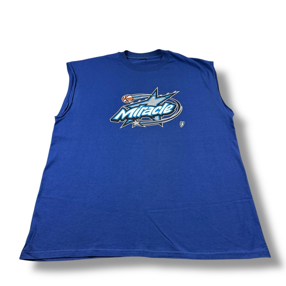 VTG WNBA Orlando Miracle Blue Cutoff Sleeveless T-Shirt Mens Sz XL EUC RARE
